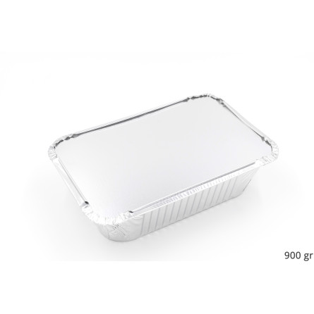 100 barquettes aluminium 1500 ml couvercle carton co1500 234x115x68 mm -  Emballage écologique