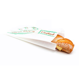 Sac sandwich décoré en kraft blanc ingraissable pour sandwich chaud et froid