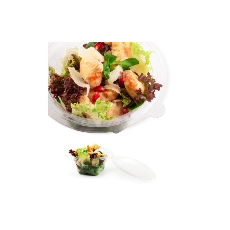 Barquette plastique salades Optipack, pour Boulangeries et Snacks  CONTENANCE CC 250 COLIS DE 600 DIM. mm 125 X 113 X 42