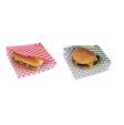 Sachet damier rouge ou noir ouvert sur 2 côtés pour kebabs, sandwichs, burgers ... 