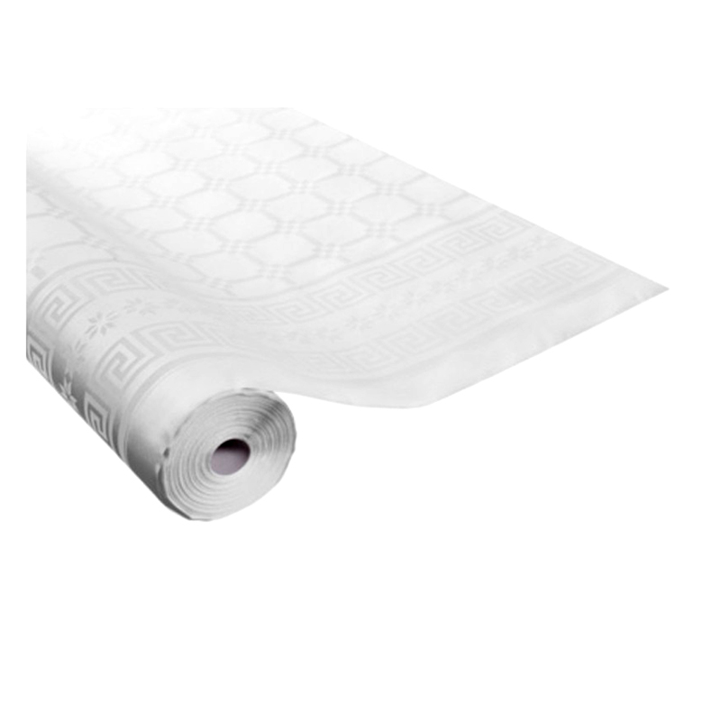 Rouleau de nappe en papier damassé 100m blanc pas cher